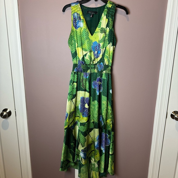 WHBM Tropical Floral Green Sleeveless Halter Maxi Dress 2 - Picture 3 of 12
